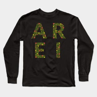 Green Floral Monogram Long Sleeve T-Shirt